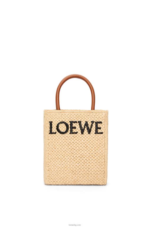 Loewe стандартна чанта a5 в рафия F84B874 Жени естествен/черен