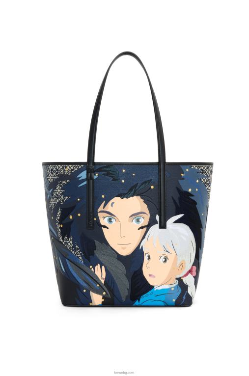 Loewe чанта howl t tote от анаграмен жакард и телешка кожа F84B8188 Жени черен