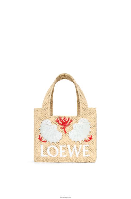 Loewe maruja mallo мини чанта с шрифт в рафия F84B8112 Жени естествено