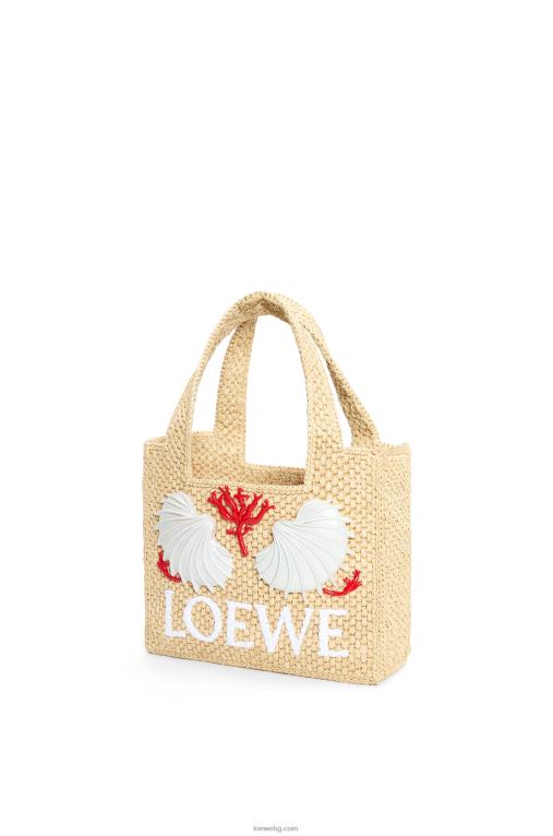 Loewe maruja mallo мини чанта с шрифт в рафия F84B8112 Жени естествено
