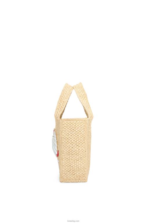 Loewe maruja mallo мини чанта с шрифт в рафия F84B8112 Жени естествено