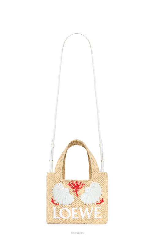 Loewe maruja mallo мини чанта с шрифт в рафия F84B8112 Жени естествено
