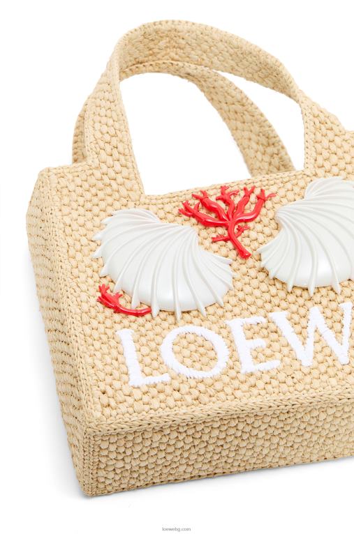 Loewe maruja mallo мини чанта с шрифт в рафия F84B8112 Жени естествено