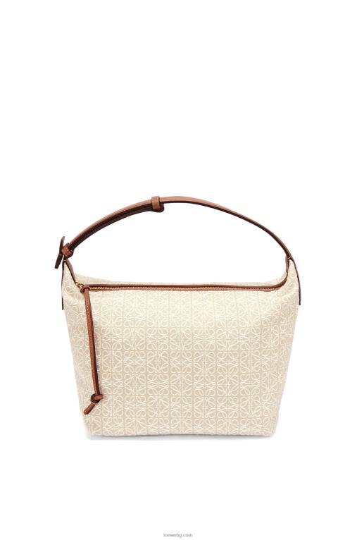 Loewe чанта cubi от анаграм жакард и телешка кожа F84B8464 Жени екрю/тен