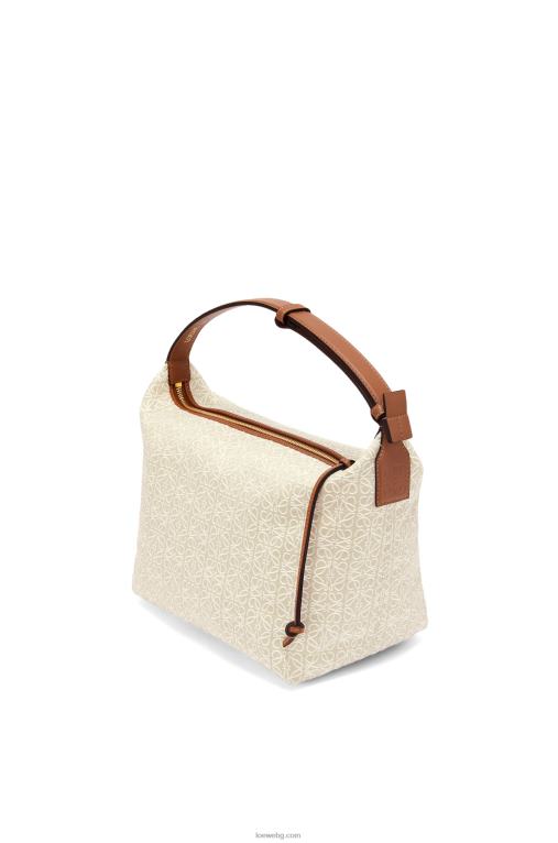 Loewe чанта cubi от анаграм жакард и телешка кожа F84B8464 Жени екрю/тен