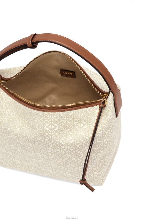 Loewe чанта cubi от анаграм жакард и телешка кожа F84B8464 Жени екрю/тен