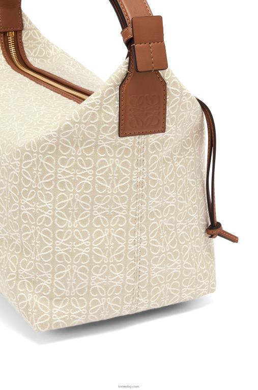 Loewe чанта cubi от анаграм жакард и телешка кожа F84B8464 Жени екрю/тен