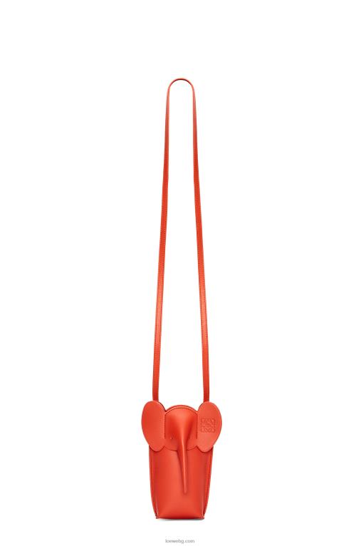 Loewe джоб тип слон от класическа телешка кожа F84B8579 Жени изгрев оранжево
