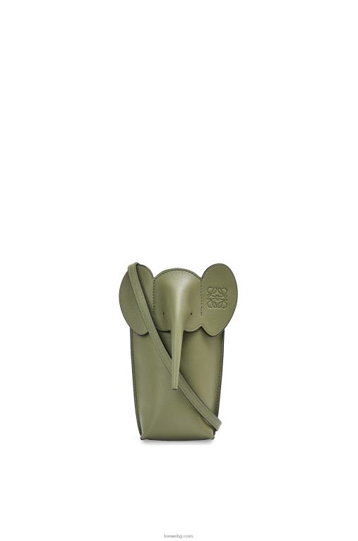 Loewe джоб тип слон от класическа телешка кожа F84B8597 Жени авокадо зелено