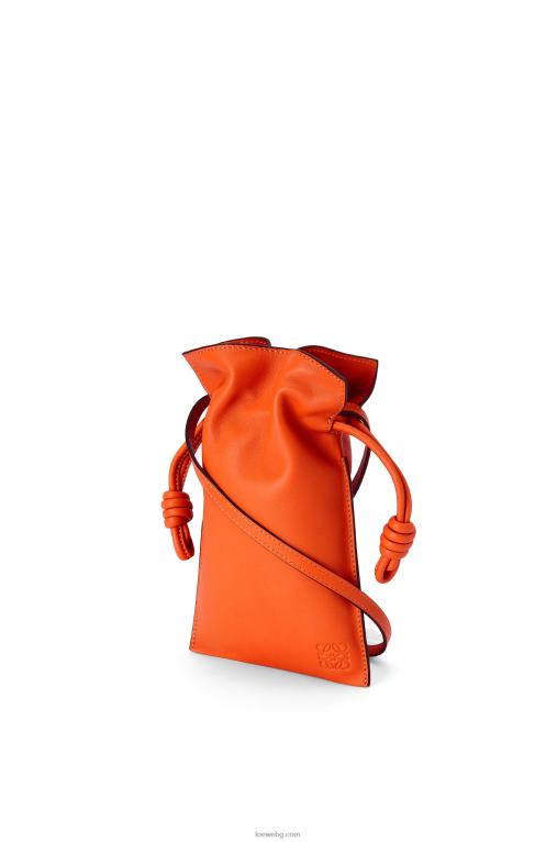 Loewe фламенко джоб от телешка кожа напа F84B8599 Жени оранжево