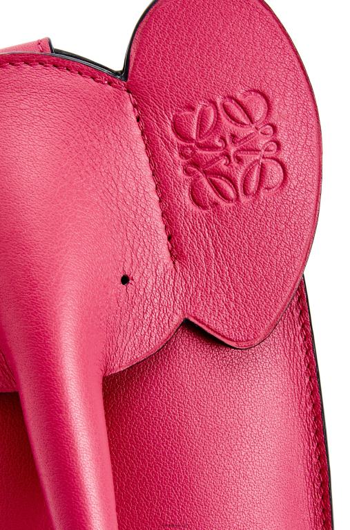 Loewe джоб тип слон от класическа телешка кожа F84B8604 Жени рубинено червена глазура