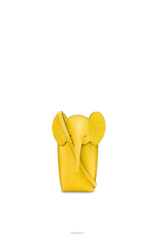 Loewe джоб тип слон от класическа телешка кожа F84B8605 Жени жълто