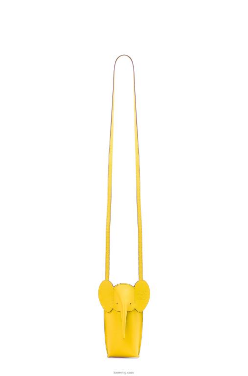 Loewe джоб тип слон от класическа телешка кожа F84B8605 Жени жълто