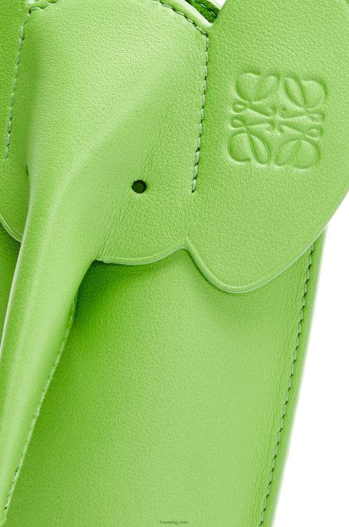 Loewe джоб тип слон от класическа телешка кожа F84B8625 Жени грахово зелена глазура