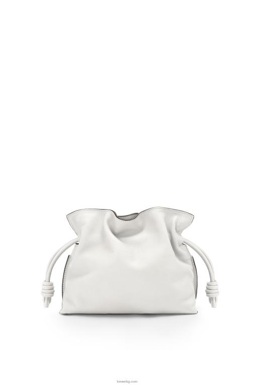Loewe мини фламенко клъч от телешка кожа напа F84B8207 Жени меко бяло