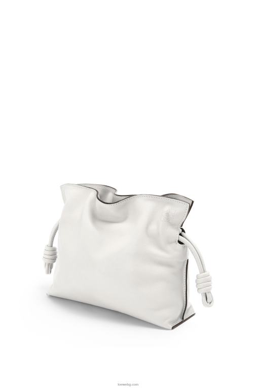 Loewe мини фламенко клъч от телешка кожа напа F84B8207 Жени меко бяло