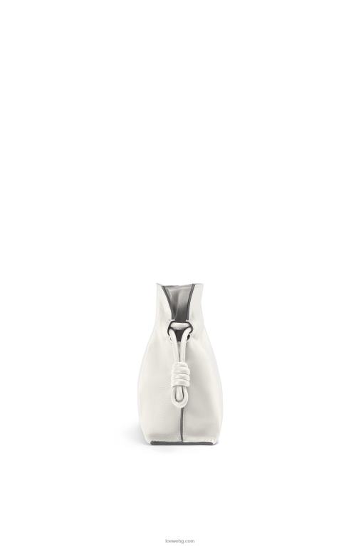 Loewe мини фламенко клъч от телешка кожа напа F84B8207 Жени меко бяло