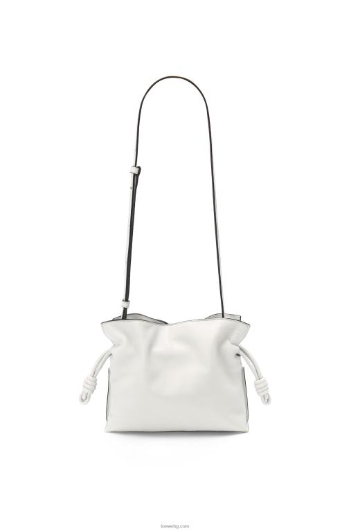 Loewe мини фламенко клъч от телешка кожа напа F84B8207 Жени меко бяло
