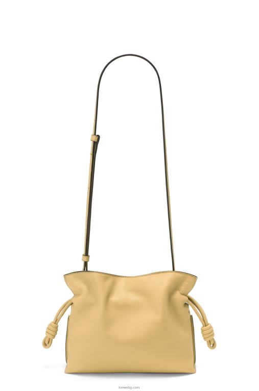 Loewe мини фламенко клъч от телешка кожа напа F84B8208 Жени тъмно масло