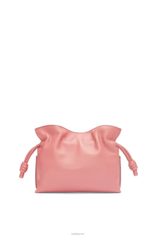 Loewe мини фламенко клъч от телешка кожа напа F84B8267 Жени прасковен цвят