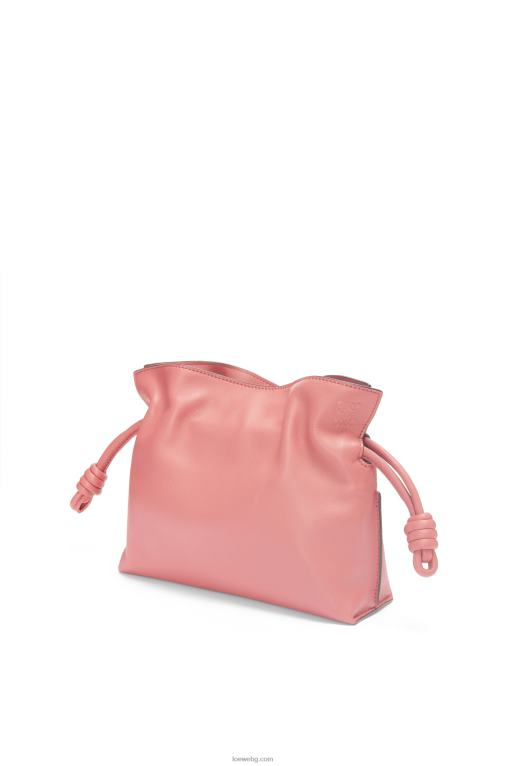 Loewe мини фламенко клъч от телешка кожа напа F84B8267 Жени прасковен цвят