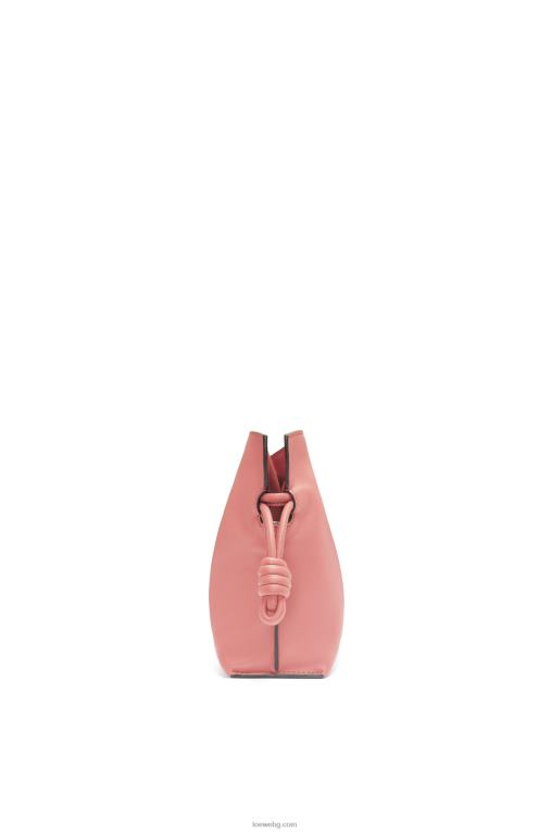 Loewe мини фламенко клъч от телешка кожа напа F84B8267 Жени прасковен цвят