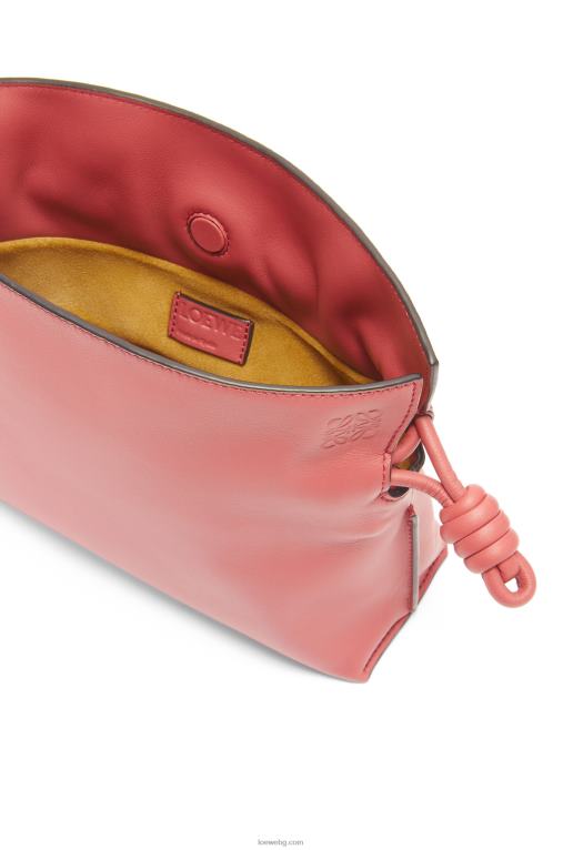 Loewe мини фламенко клъч от телешка кожа напа F84B8267 Жени прасковен цвят