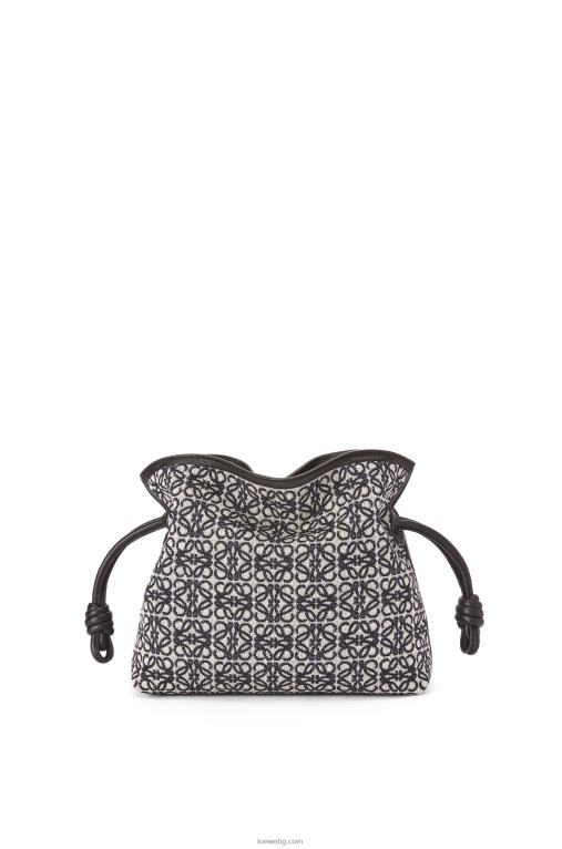 Loewe мини фламенко клъч от анаграмен жакард и телешка кожа F84B8292 Жени тъмносиньо/черно