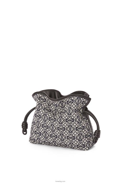 Loewe мини фламенко клъч от анаграмен жакард и телешка кожа F84B8292 Жени тъмносиньо/черно