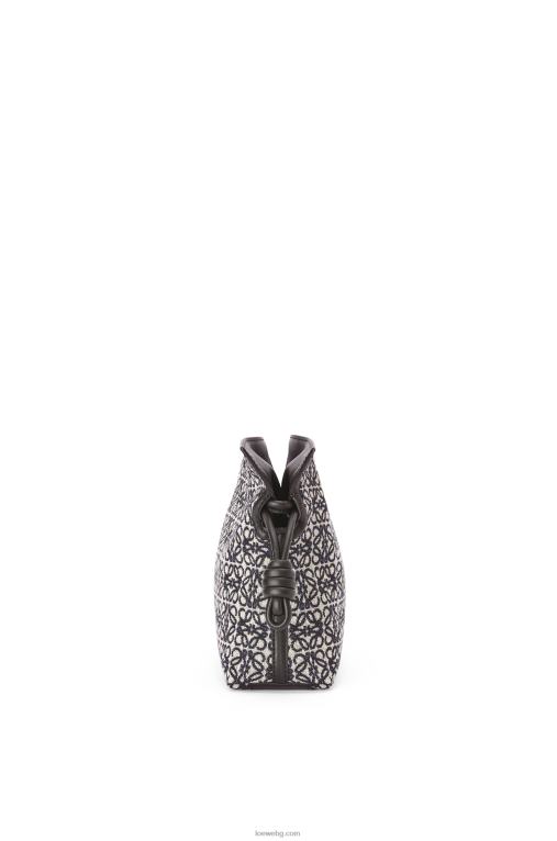 Loewe мини фламенко клъч от анаграмен жакард и телешка кожа F84B8292 Жени тъмносиньо/черно