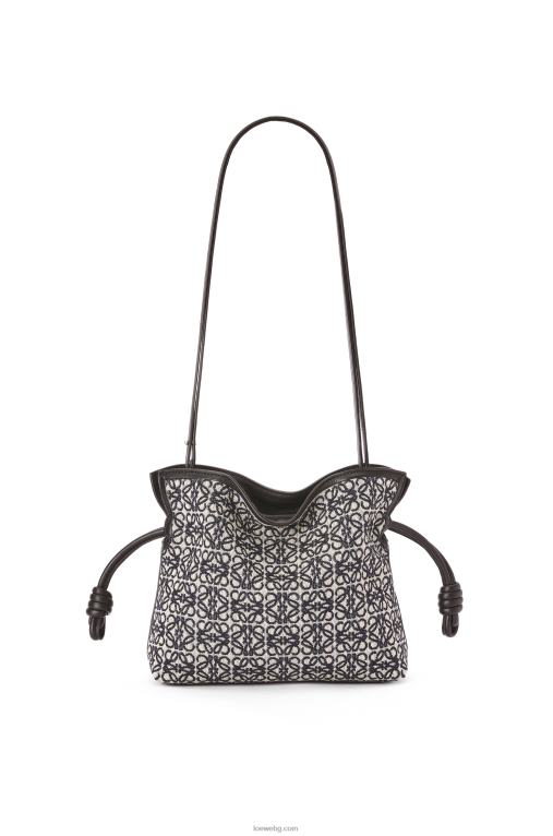 Loewe мини фламенко клъч от анаграмен жакард и телешка кожа F84B8292 Жени тъмносиньо/черно
