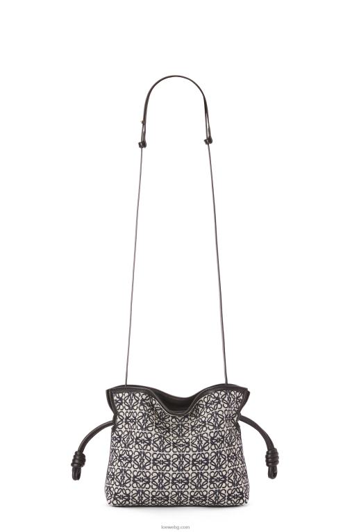Loewe мини фламенко клъч от анаграмен жакард и телешка кожа F84B8292 Жени тъмносиньо/черно