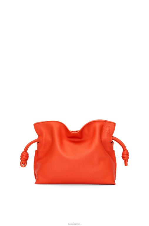 Loewe мини фламенко клъч от телешка кожа напа F84B8320 Жени изгрев оранжево