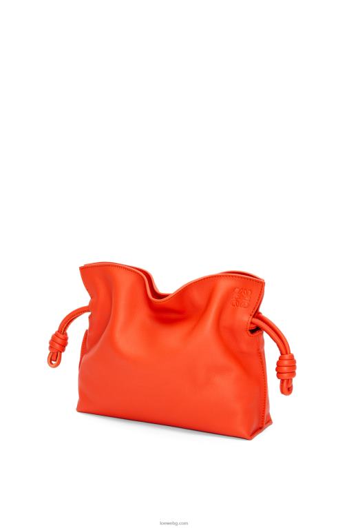 Loewe мини фламенко клъч от телешка кожа напа F84B8320 Жени изгрев оранжево