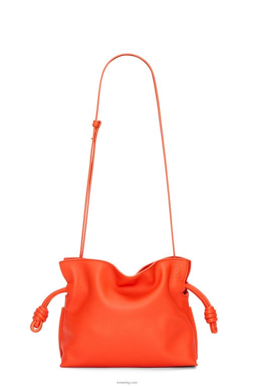 Loewe мини фламенко клъч от телешка кожа напа F84B8320 Жени изгрев оранжево