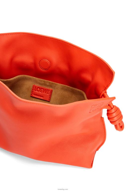 Loewe мини фламенко клъч от телешка кожа напа F84B8320 Жени изгрев оранжево
