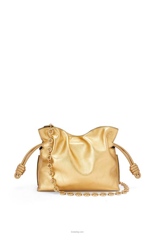 Loewe мини фламенко клъч от телешка кожа напа с верижка F84B8333 Жени злато