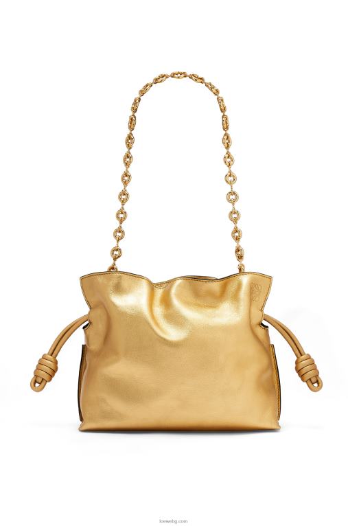Loewe мини фламенко клъч от телешка кожа напа с верижка F84B8333 Жени злато