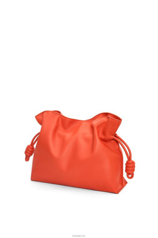 Loewe фламенко клъч от телешка кожа напа F84B8356 Жени изгрев оранжево