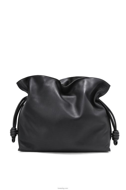 Loewe голям фламенко клъч от телешка кожа напа F84B8411 Жени черен
