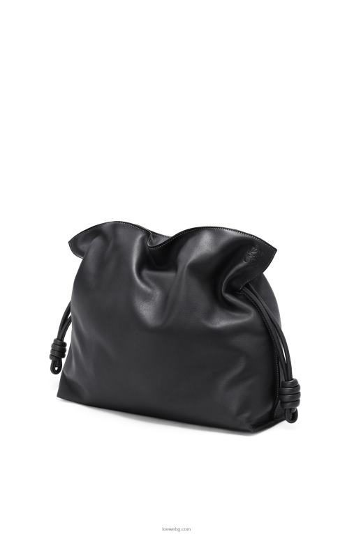 Loewe голям фламенко клъч от телешка кожа напа F84B8411 Жени черен
