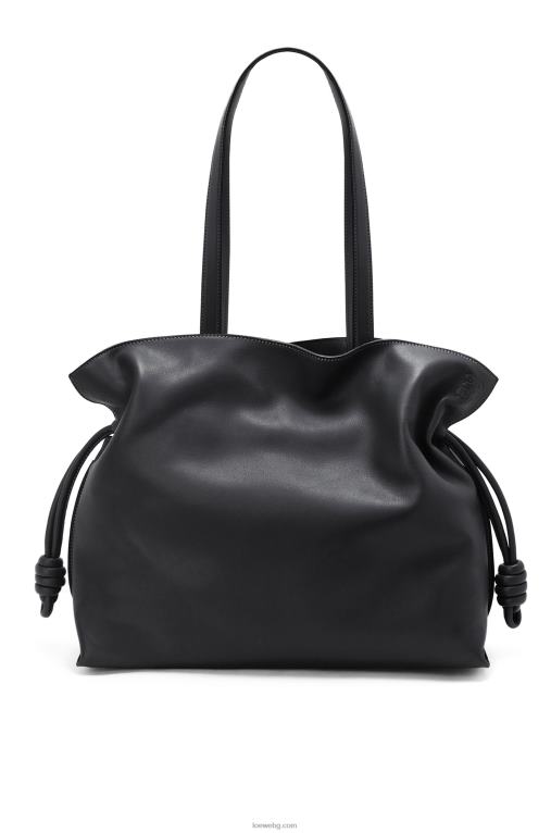 Loewe голям фламенко клъч от телешка кожа напа F84B8411 Жени черен