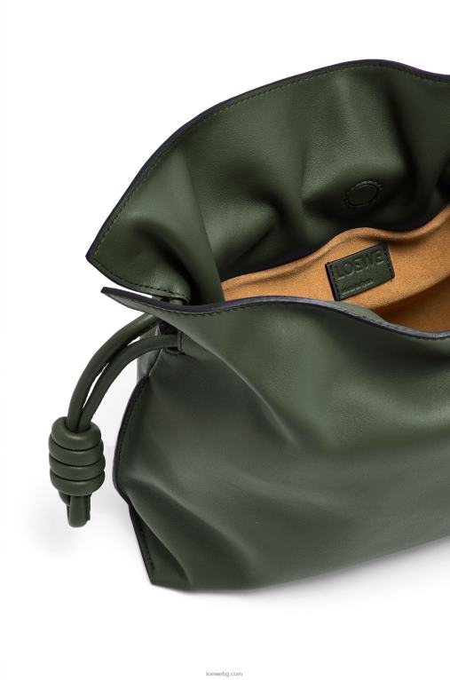 Loewe фламенко клъч от телешка кожа напа F84B8428 Жени реколта каки
