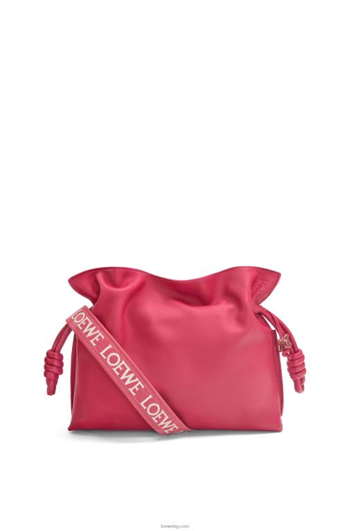 Loewe фламенко клъч от телешка кожа напа F84B8445 Жени рубинено червена глазура