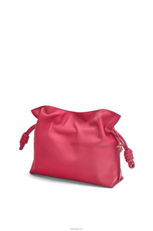 Loewe фламенко клъч от телешка кожа напа F84B8445 Жени рубинено червена глазура