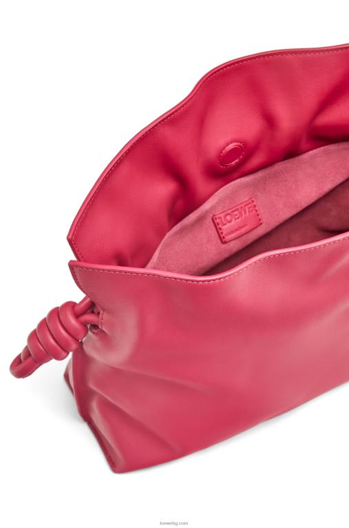 Loewe фламенко клъч от телешка кожа напа F84B8445 Жени рубинено червена глазура