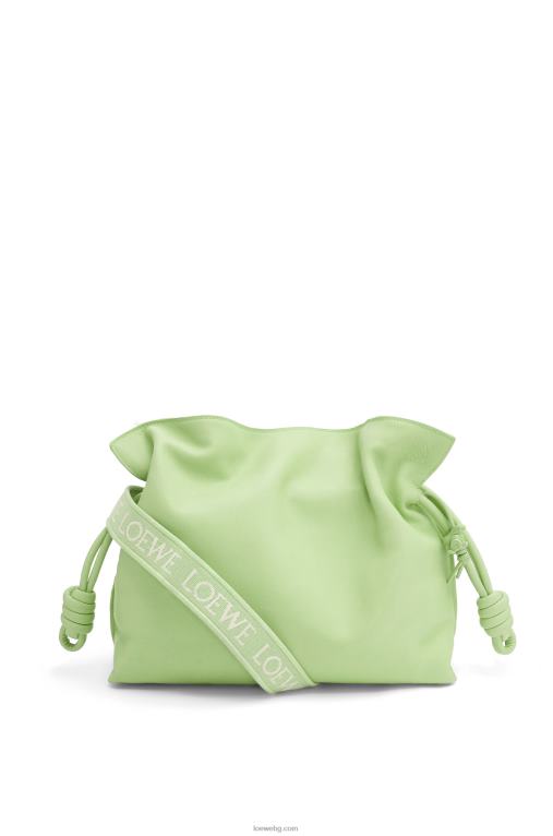 Loewe фламенко клъч от телешка кожа напа F84B8532 Жени лайм зелена глазура
