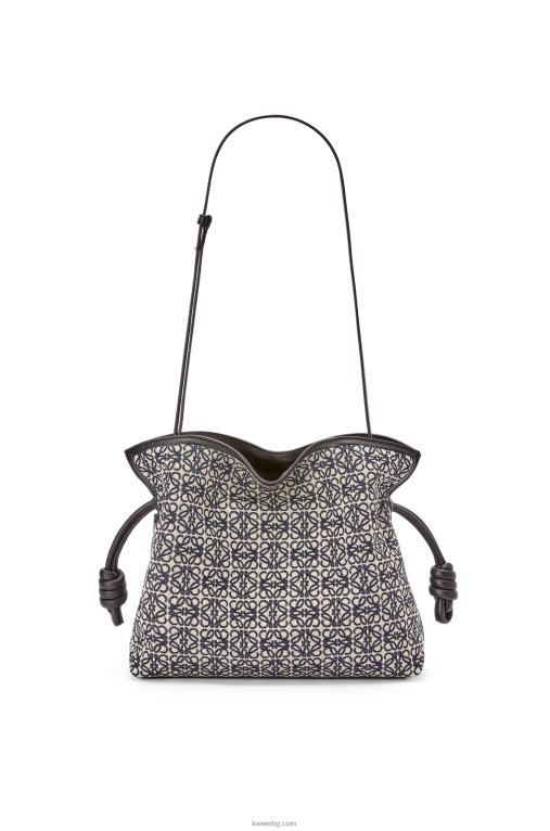 Loewe фламенко клъч от анаграм жакард и телешка кожа F84B8543 Жени тъмносиньо/черно