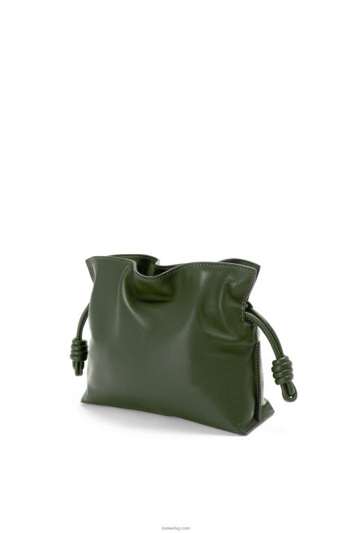 Loewe мини фламенко клъч от телешка кожа напа F84B8553 Жени реколта каки