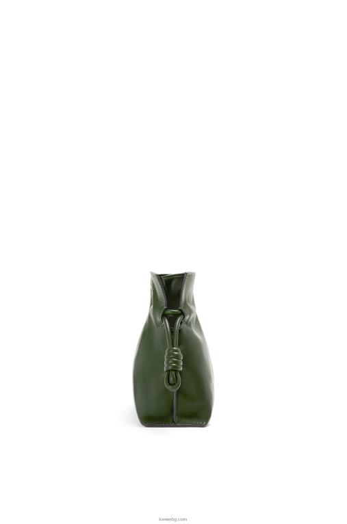 Loewe мини фламенко клъч от телешка кожа напа F84B8553 Жени реколта каки